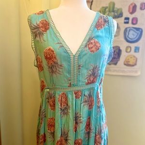 Turquoise Pineapple Body Con Dress
